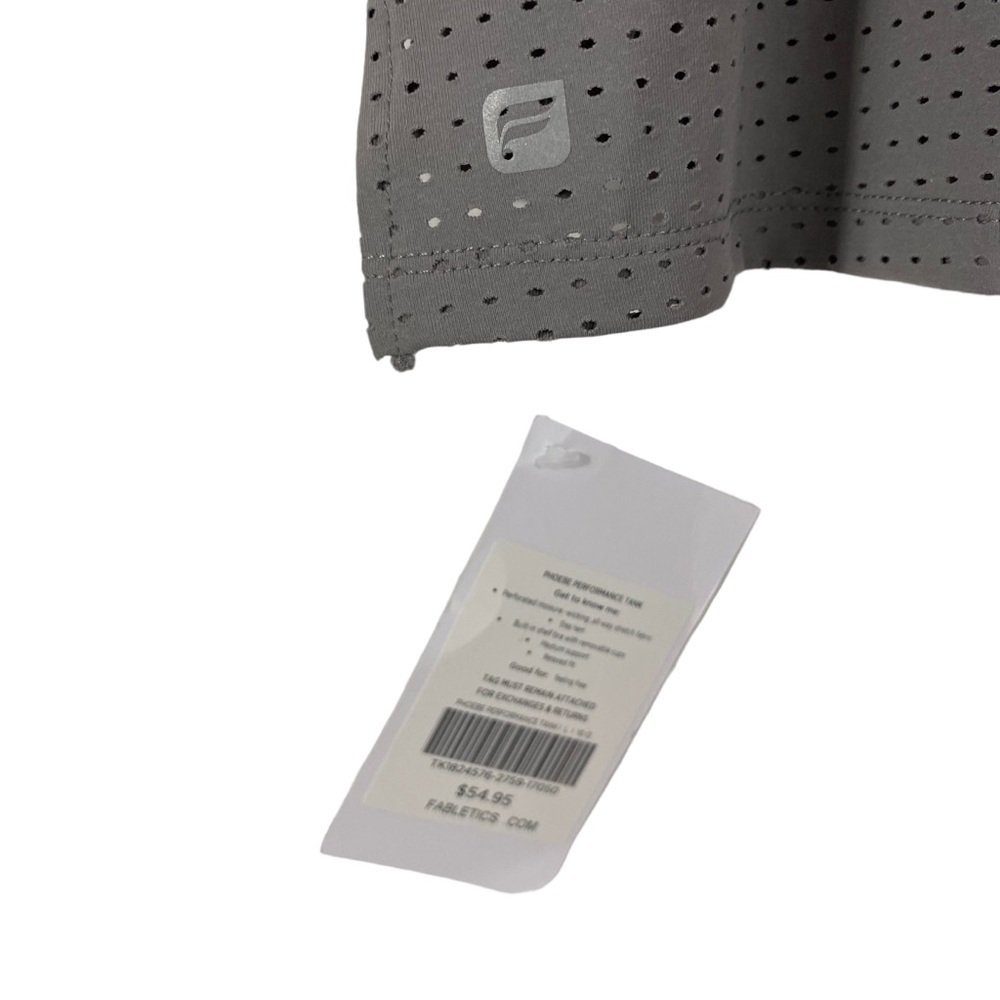 Fabletics Womens Pheobe Performance Tank Size Large 10-12 Mesh Overlay Gray - Picture 6 of 7